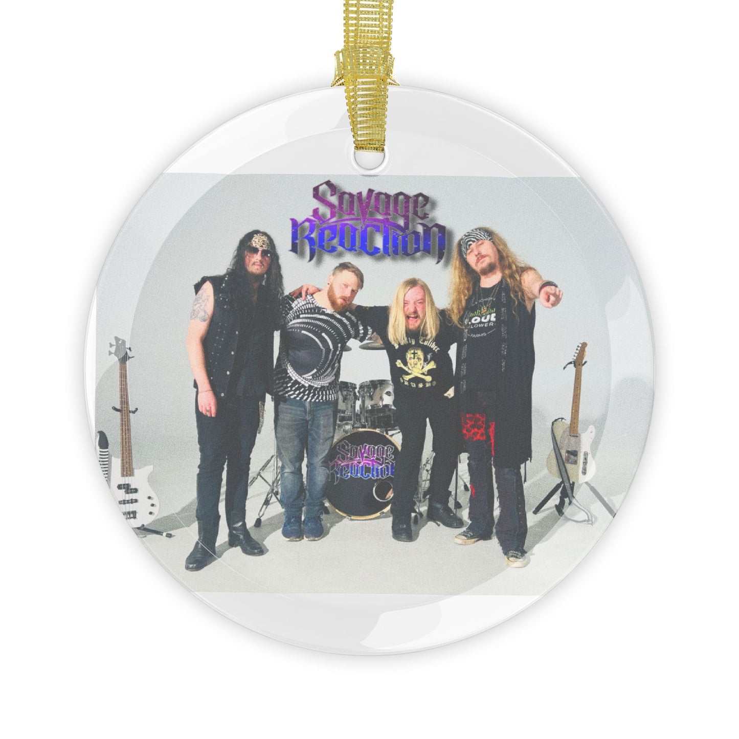 Savage Reaction Band Glass Ornaments - Perfect for Music Lovers and Holiday Decor