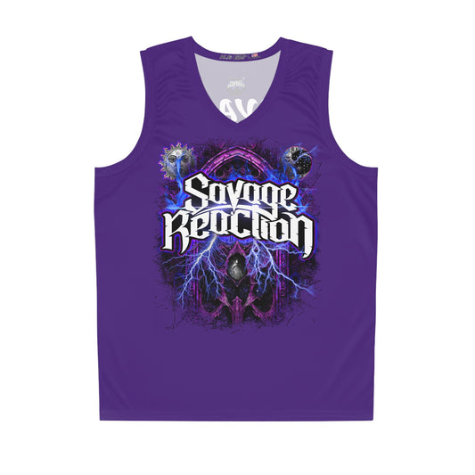 Savage Reaction Basketball Jersey - Bold Purple Sportswear for Fans and Athletes