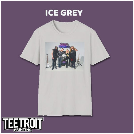 Ice Grey SAVAGE REACTION Band Photo/Logo T-shirt