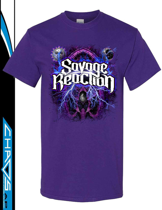 Heather Purple Wizard Logo SAVAGE REACTION T-shirt