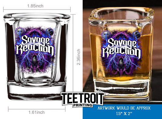 SAVAGE REACTION WIZARD LOGO SHOTGLASS